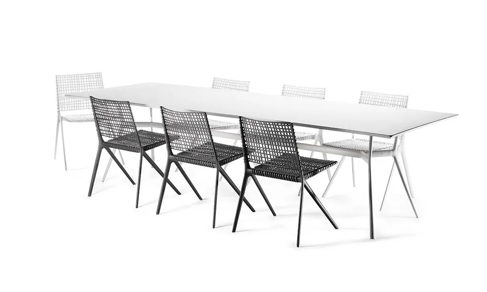 TRIBÙ table rectangulaire 210 x 98 cm d'extérieur BRANCH