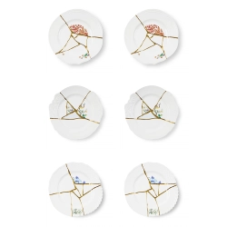 SELETTI set de 6 assiettes de diner KINTSUGI