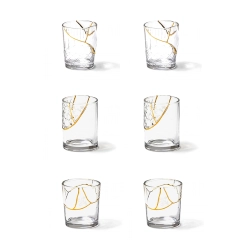 SELETTI set de 6 verres KINTSUGI GLASS