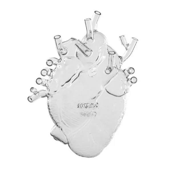 SELETTI vase en forme de coeur LOVE IN BLOOM GLASS