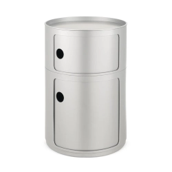 KARTELL table de chevet ronde COMPONIBILI SILVER