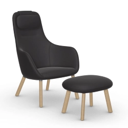 VITRA fauteuil HAL LOUNGE CHAIR & OTTOMAN en tissu Credo