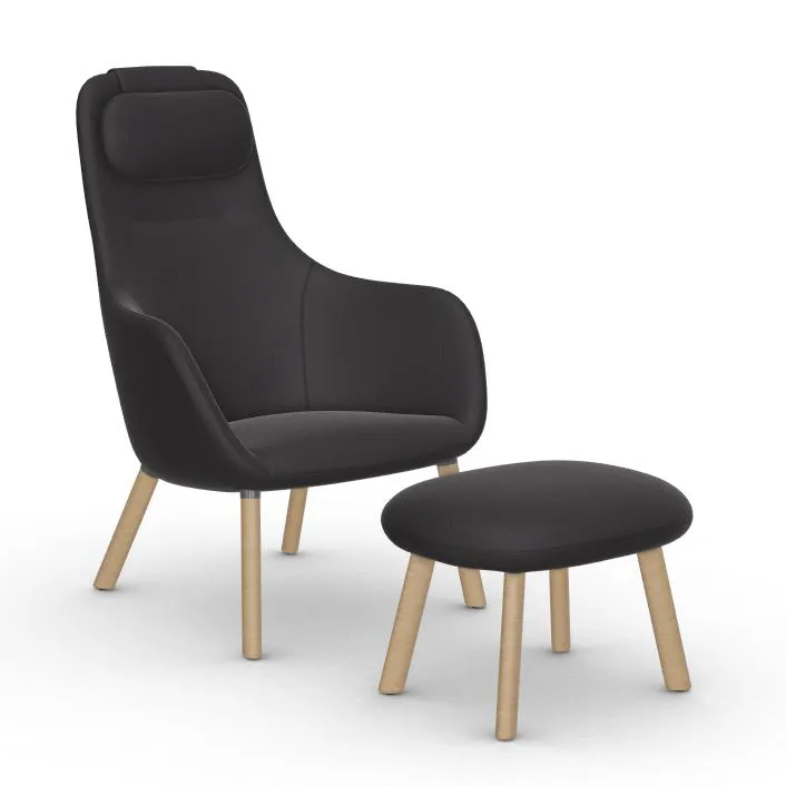 VITRA fauteuil HAL LOUNGE CHAIR & OTTOMAN en tissu Credo
