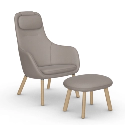 VITRA fauteuil avec le coussin d'assise amovible HAL LOUNGE CHAIR & OTTOMAN en tissu Credo