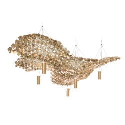 SLAMP lampe à suspension NUVEM composition de 5 modules velvet