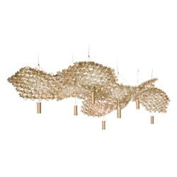 SLAMP lampe à suspension NUVEM composition de 7 modules velvet