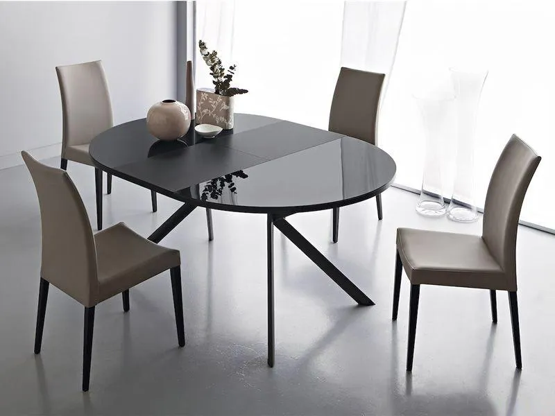 CONNUBIA table extensible à rallonge avec piètement noir mat GIOVE CB/4739-D 120 cm