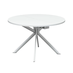 CONNUBIA table extensible à rallonge avec piètement blanc optique mat GIOVE CB/4739-D 120 cm