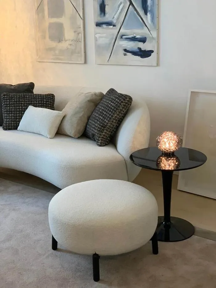 KARTELL pouf repose-pieds LUNAM tissu ORSETTO