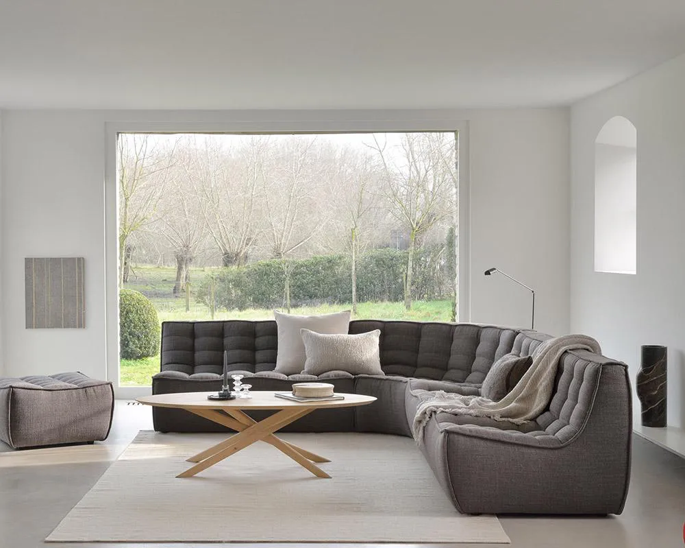 ETHNICRAFT canapé modulaire d'angle rond N701 90°