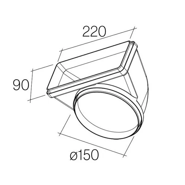 FALMEC coude circulaire vers rectangulaire KACL.371