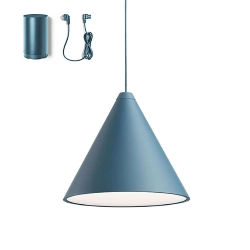 FLOS lampe à suspension STRING LIGHT CÔNE 22 mètres avec FLOOR SWITCH BLEU