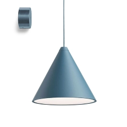 FLOS lampe à suspension STRING LIGHT CÔNE 22 mètres avec rosace au mur BLEU