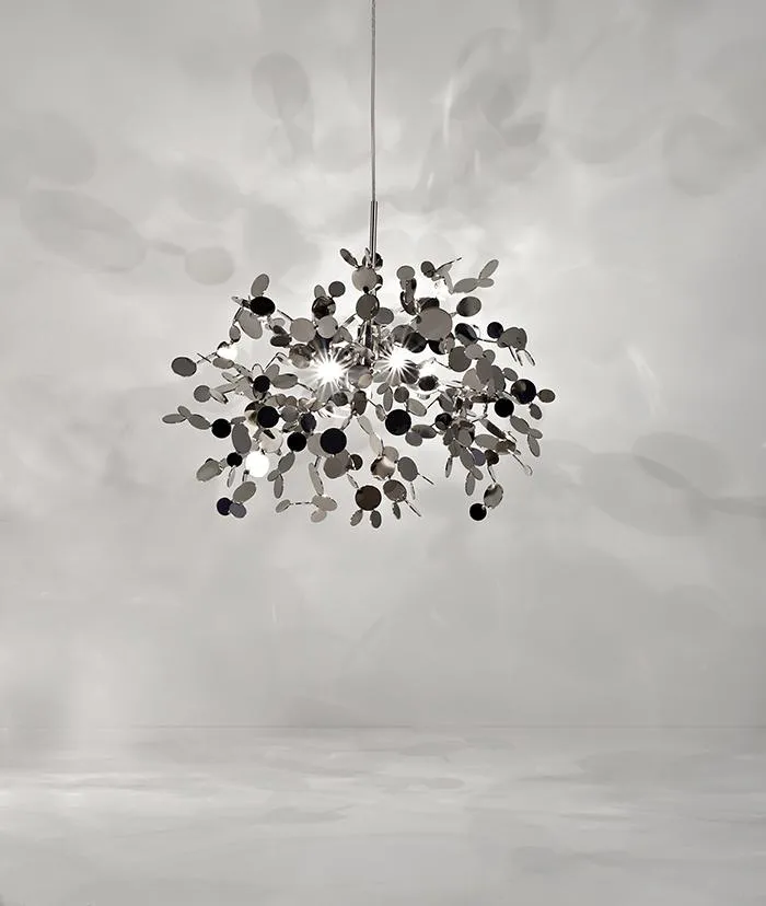 TERZANI lampe à suspension ARGENT Ø 40 cm DIMMER DALI