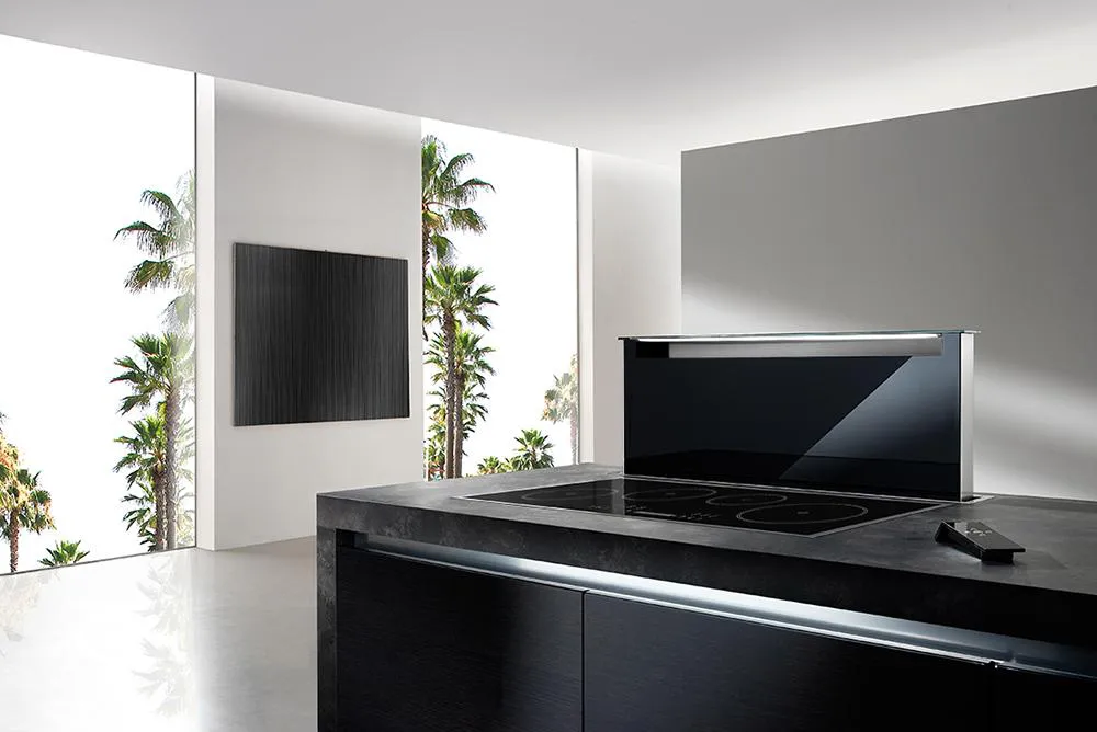 AIRONE hotte de plaque de cuisson downdraft ELEKTRA 120 cm NOIR avec moteur AMD