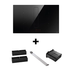 ELICA plaque à induction avec hotte version recyclage NIKOLATESLA FIT XL et KIT0180522 pour sortie directe arrière