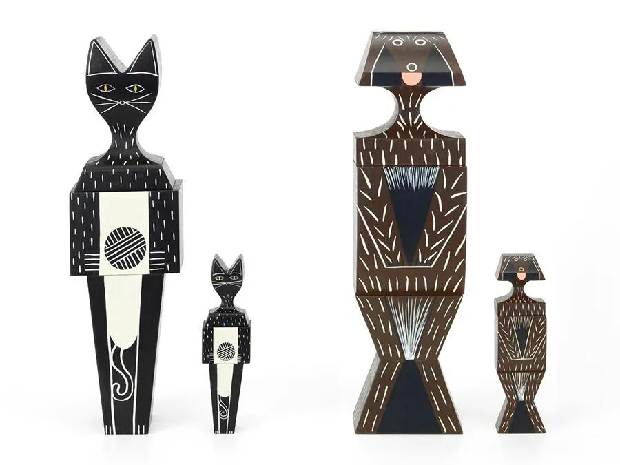 VITRA poupée décorative WOODEN DOLLS CAT & DOG