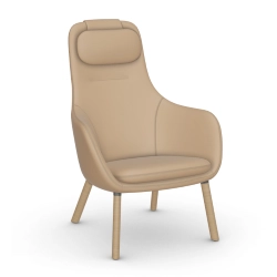 VITRA fauteuil avec le coussin d'assise amovible HAL LOUNGE CHAIR en Cuir Premium