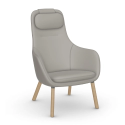 VITRA fauteuil avec le coussin d'assise amovible HAL LOUNGE CHAIR en Cuir Premium