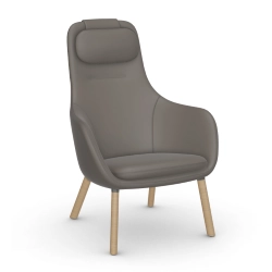 VITRA fauteuil avec le coussin d'assise amovible HAL LOUNGE CHAIR en Cuir Premium