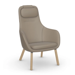 VITRA fauteuil avec le coussin d'assise amovible HAL LOUNGE CHAIR en Cuir Premium
