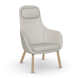 VITRA fauteuil avec le coussin d'assise amovible HAL LOUNGE CHAIR en Cuir Premium