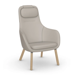 VITRA fauteuil avec le coussin d'assise amovible HAL LOUNGE CHAIR en Cuir Premium