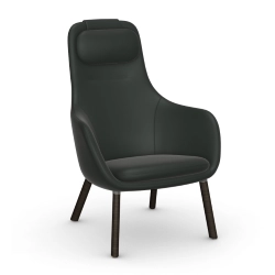 VITRA fauteuil avec le coussin d'assise amovible HAL LOUNGE CHAIR en Cuir Premium