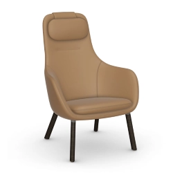 VITRA fauteuil avec le coussin d'assise amovible HAL LOUNGE CHAIR en Cuir Premium