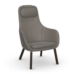 VITRA fauteuil avec le coussin d'assise amovible HAL LOUNGE CHAIR en Cuir Premium