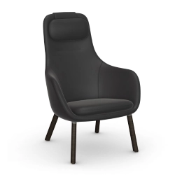 VITRA fauteuil avec le coussin d'assise amovible HAL LOUNGE CHAIR en Cuir Premium