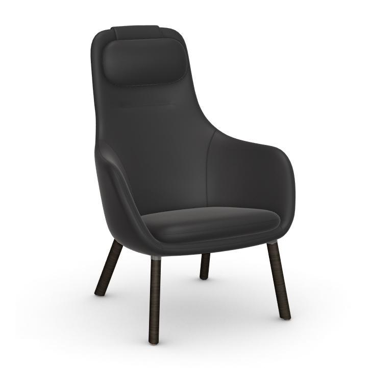 VITRA fauteuil avec le coussin d'assise amovible HAL LOUNGE CHAIR en Cuir Premium