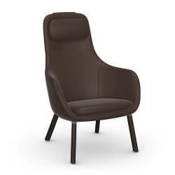 VITRA fauteuil avec le coussin d'assise amovible HAL LOUNGE CHAIR en Cuir Premium