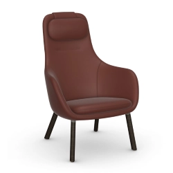 VITRA fauteuil avec le coussin d'assise amovible HAL LOUNGE CHAIR en Cuir Premium