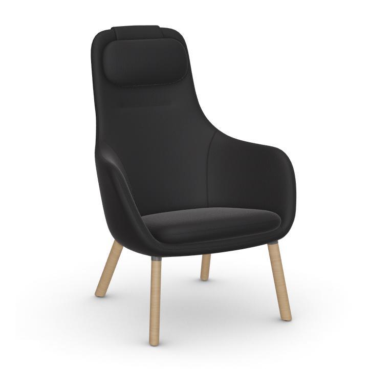 VITRA fauteuil avec le coussin d'assise amovible HAL LOUNGE CHAIR en tissu Credo