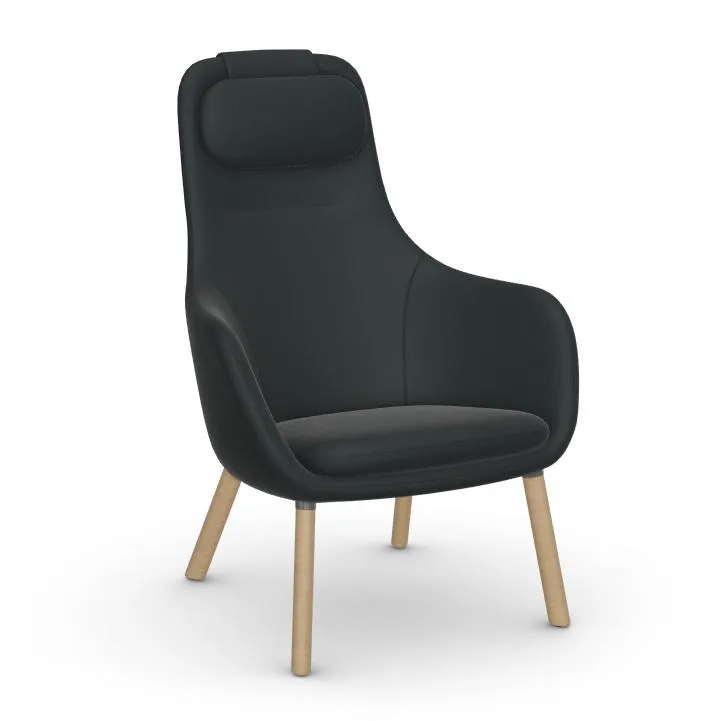 VITRA fauteuil avec le coussin d'assise amovible HAL LOUNGE CHAIR en tissu Credo