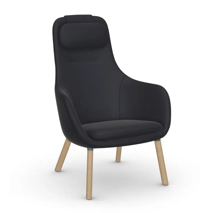 VITRA fauteuil avec le coussin d'assise amovible HAL LOUNGE CHAIR en tissu Volo
