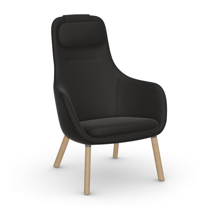 VITRA fauteuil avec le coussin d'assise amovible HAL LOUNGE CHAIR en tissu Volo