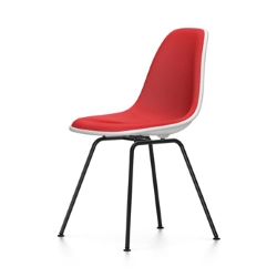 VITRA chaise rembourrage total et base noire Eames Plastic Side Chair DSX NOUVELLES DIMENSIONS