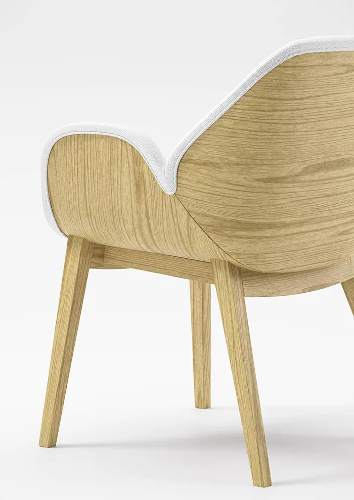 ALMA DESIGN fauteuil en frêne naturel rembourré LIPS