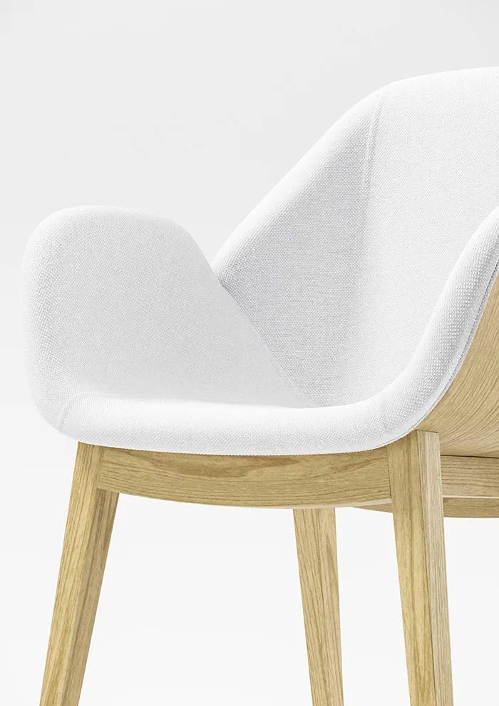 ALMA DESIGN fauteuil en frêne naturel rembourré LIPS