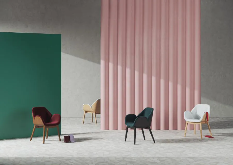 ALMA DESIGN fauteuil en frêne naturel rembourré LIPS