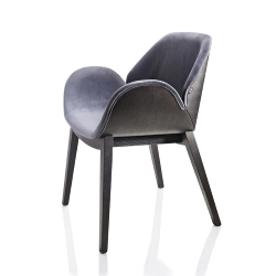 ALMA DESIGN fauteuil en frêne teinté noir rembourré LIPS