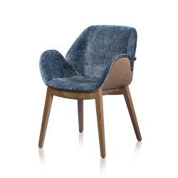 ALMA DESIGN fauteuil en frêne teinté noyer rembourré LIPS