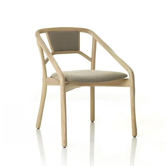 ALMA DESIGN set de 2 fauteuils MARNIE en frêne naturel avec assise et dossier rembourré