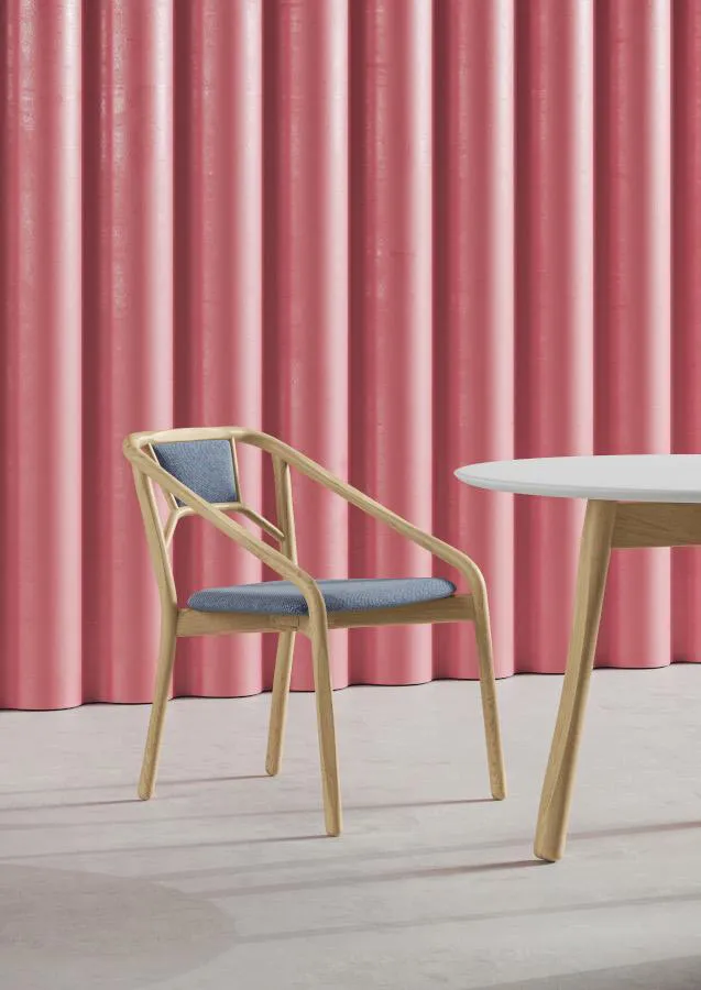 ALMA DESIGN set de 2 fauteuils MARNIE en frêne naturel avec assise et dossier rembourré