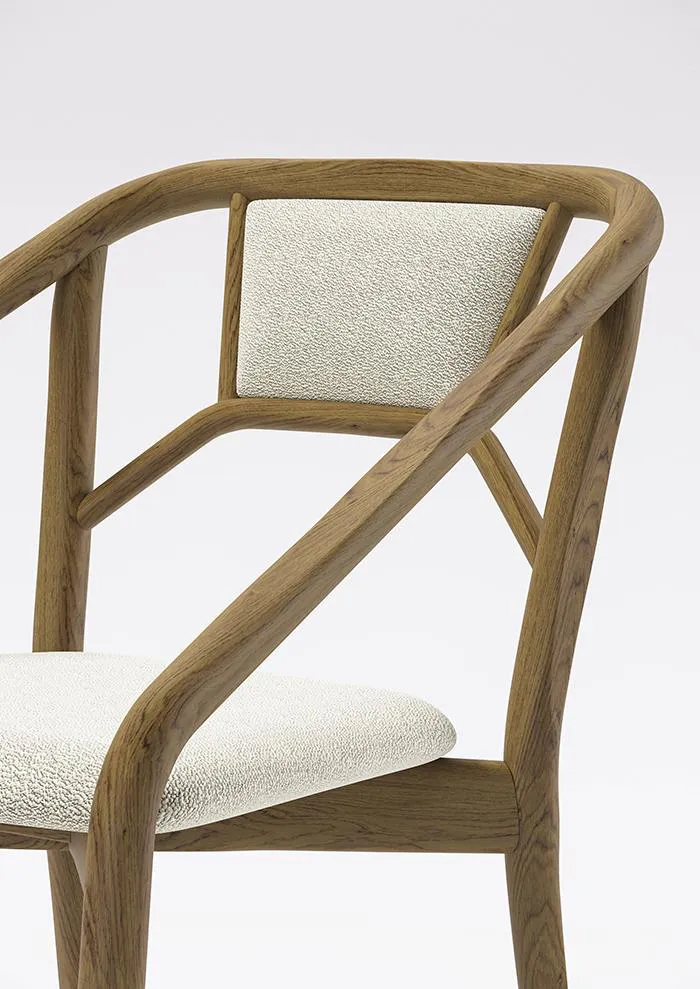 ALMA DESIGN set de 2 fauteuils MARNIE en frêne teinté noyer avec assise et dossier rembourré