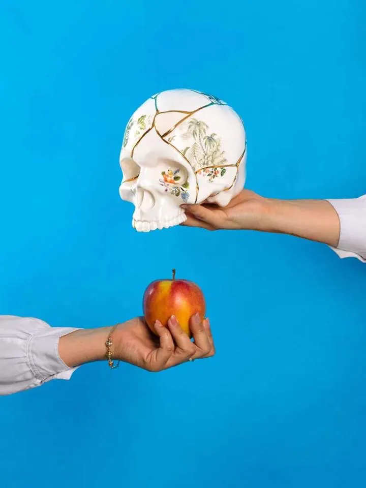 SELETTI crâne humain SKULL KINTSUGI