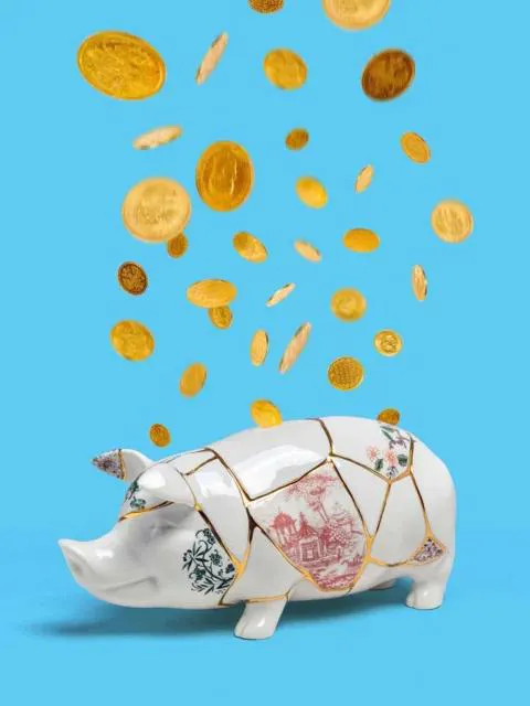 SELETTI tirelire PIGGY BANK KINTSUGI