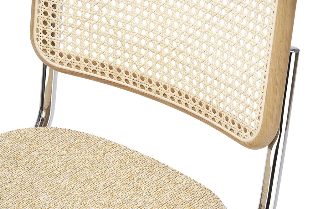 THONET chaise luge S 32 SPV avec assise et dossier rembourrés en rotin indien tressé